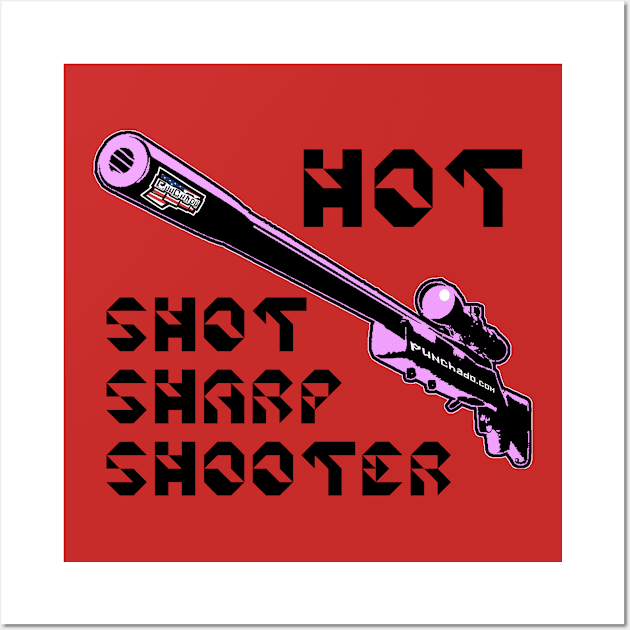 Hot Shot Sharp Shooter, v. Code Pink Blk Text Wall Art by punchado